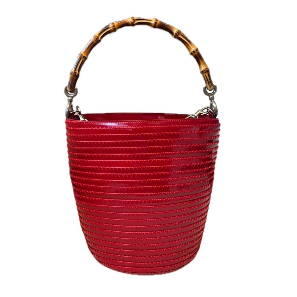 Gucci Red Patent leather bucket bag